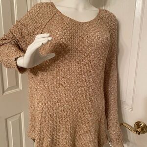 Free People Poppyseed Oatmeal Amber Knit Sweater NWT Size L